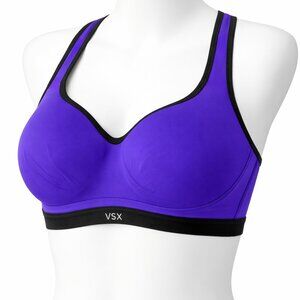 Victoria’s Secret VSX Sport Bra 34D Purple Padded Underwire Racerback